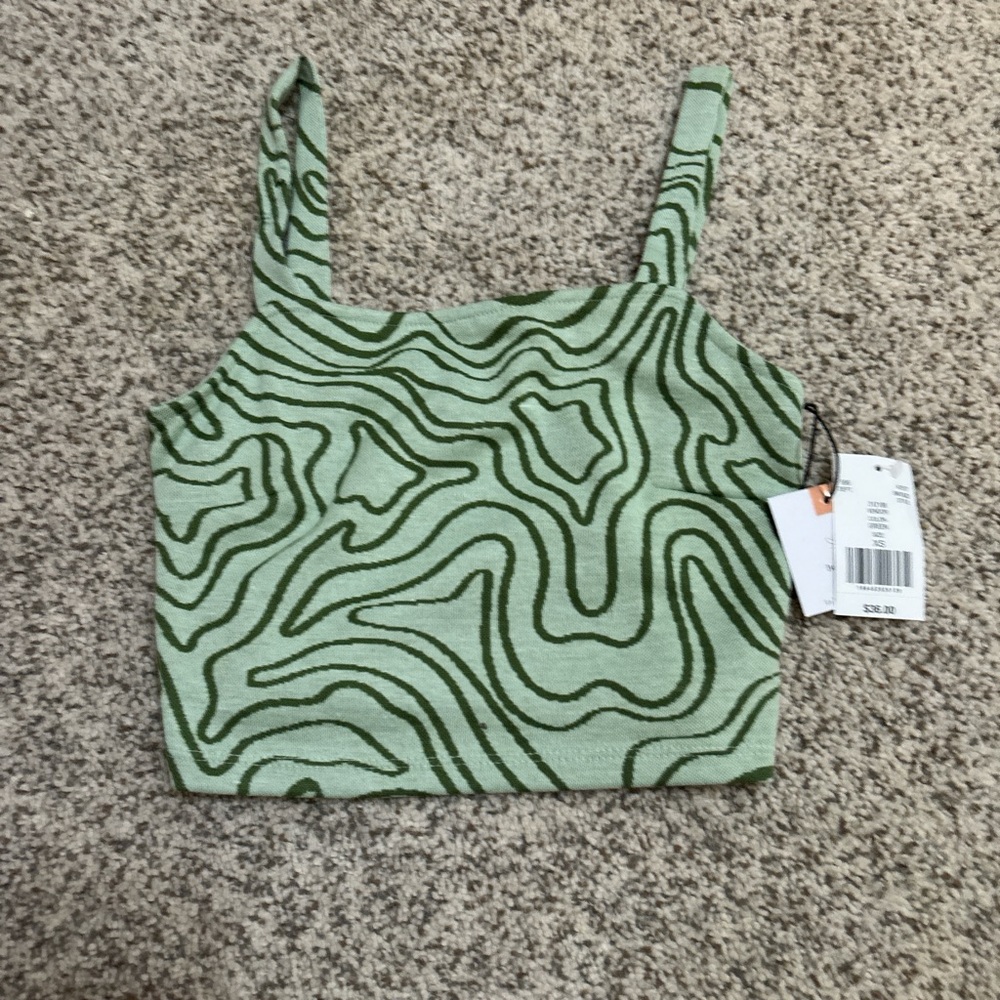 Green Patterned Women's Top